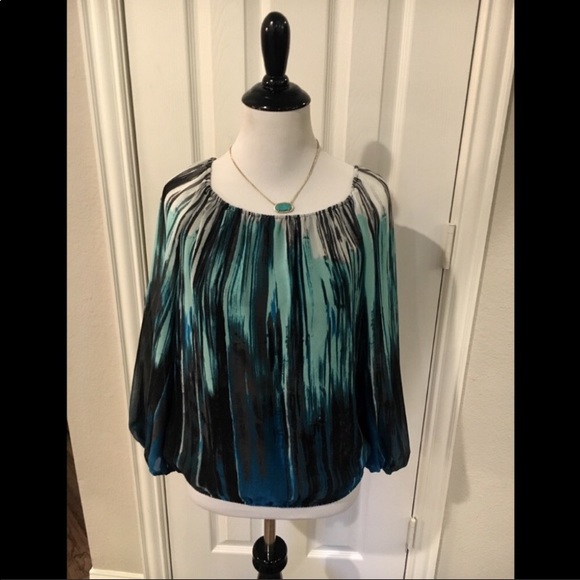Vince Camuto Blue  brush strokes blouse - Size XS - Picture 10 of 10